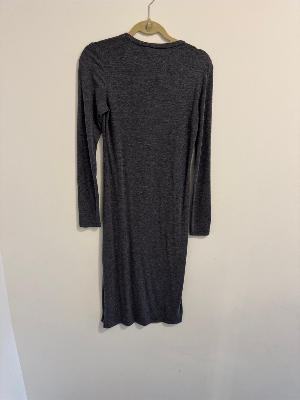 Wilfred Charcoal Gray Long Sleeve Knit Midi Dress - Picture 2 of 3